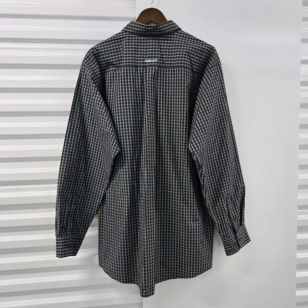 Ariat Pro Series Mens L Long Sleeve Plaid Western Shirt Vented